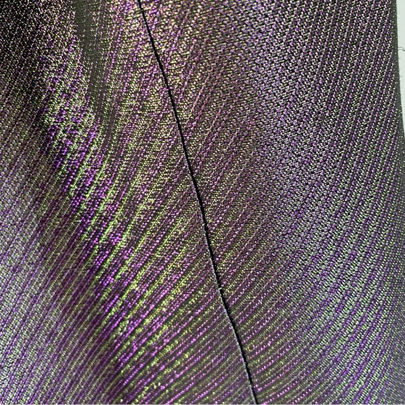 Trina Turk Metallic Shimmer Sleeveless Mock Turtleneck Dress SZ M - Picture 3 of 8